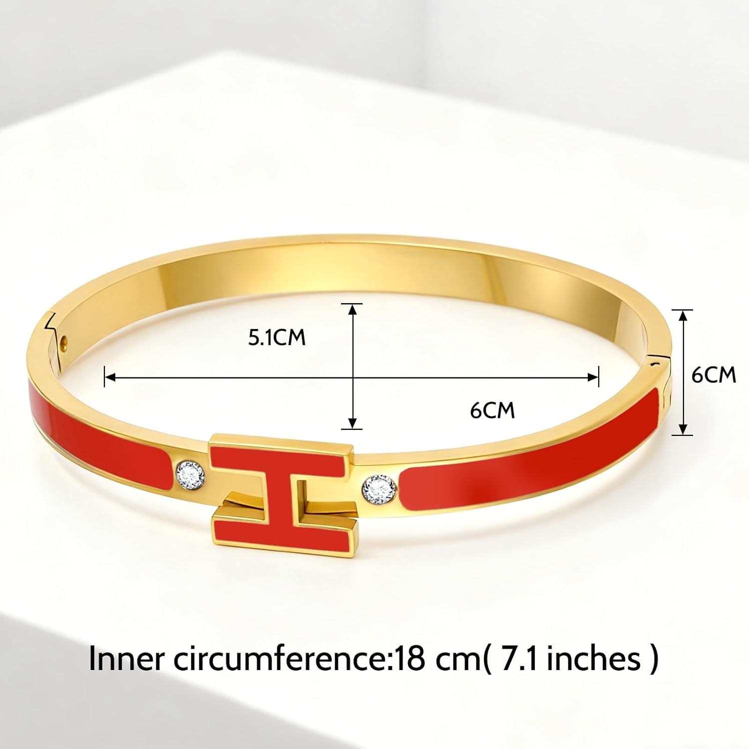 H Bracelets for Women 18K Gold Plated Bangle Bracelet Stack Cubic Zirconia Love Bangle Bracelets Set Gold Bracelet Stackable Trendy Jewelry Birthdays Christmas Gifts for Women