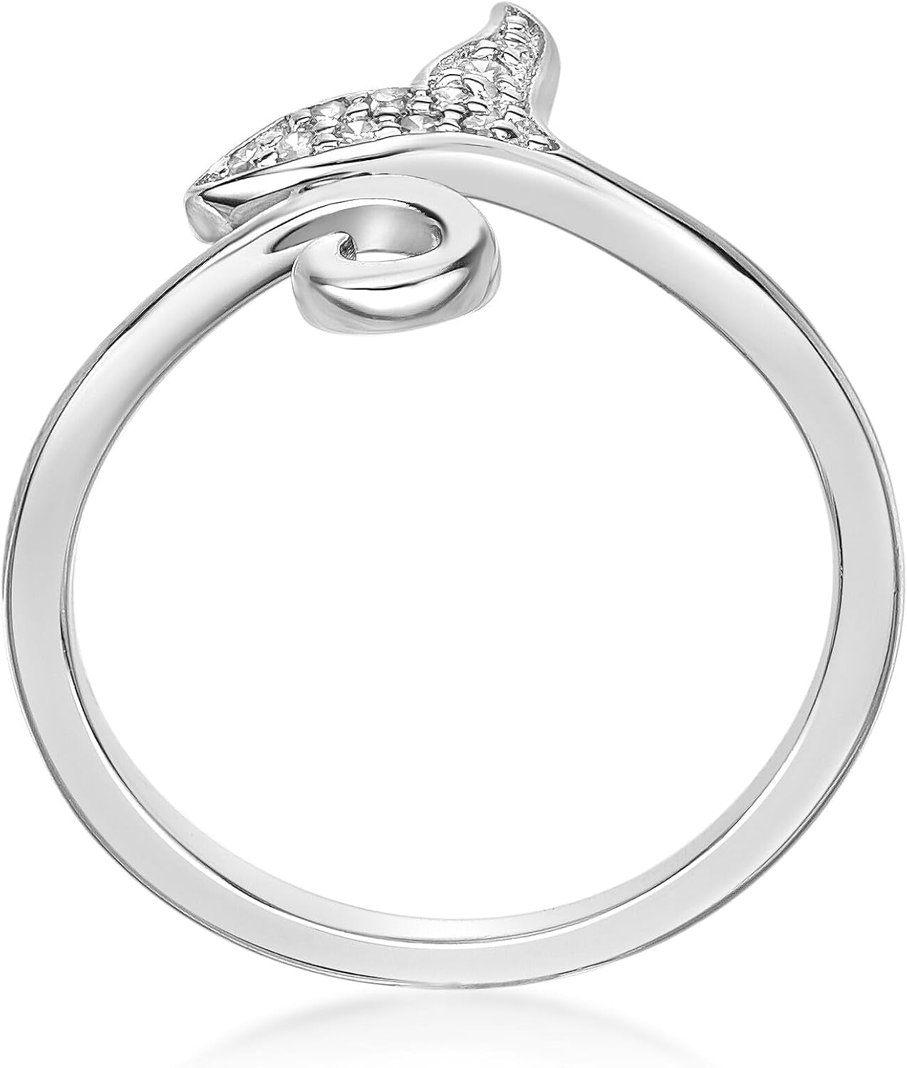 Lavari Jewelers 1/20 Carat Natural Diamond Dolphin Tail Open Toe Ring for Women I 925 Sterling Silver Toe Ring for Her (H-I, I2-I3, 0.04 Cttw) Hypoallergenic Mermaid Tail Adjustable Toe Band