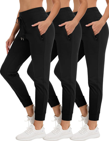 Flat lay showing three pack of thermal jogging pants bundle