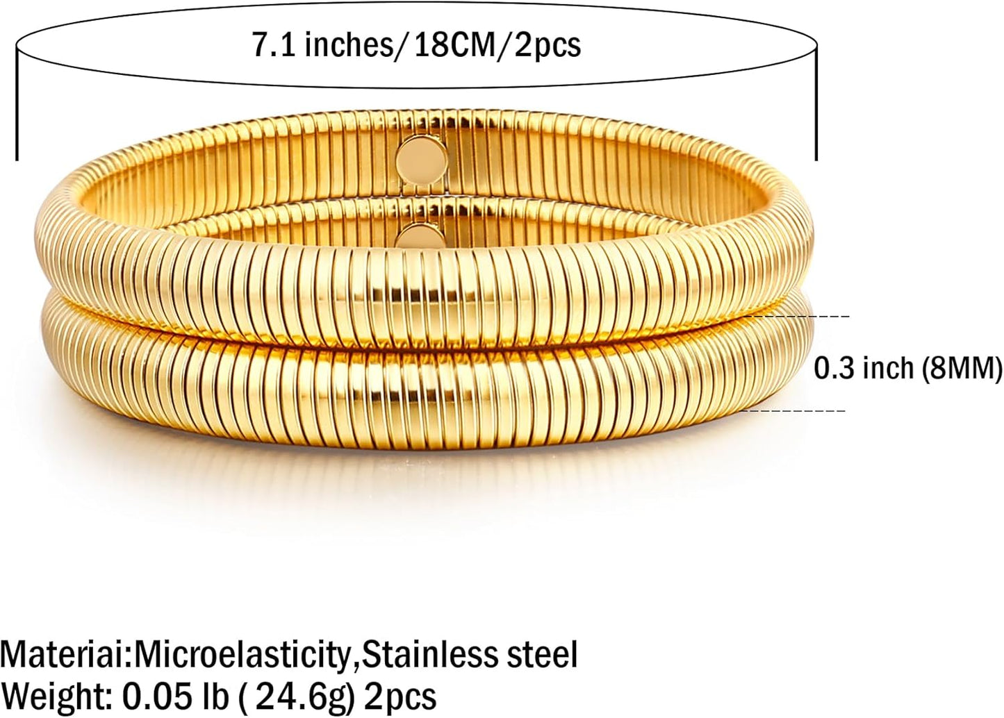 Flexible stainless steel link chain gold bracelet for women