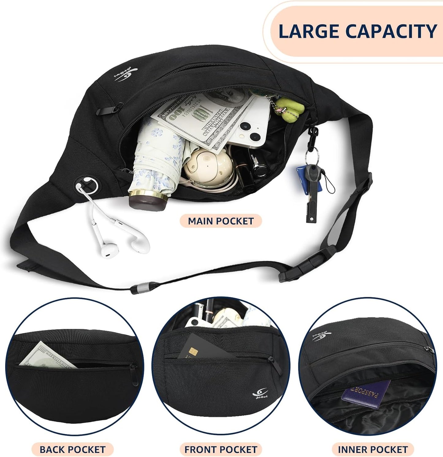 Adjustable crossbody strap for comfortable wear