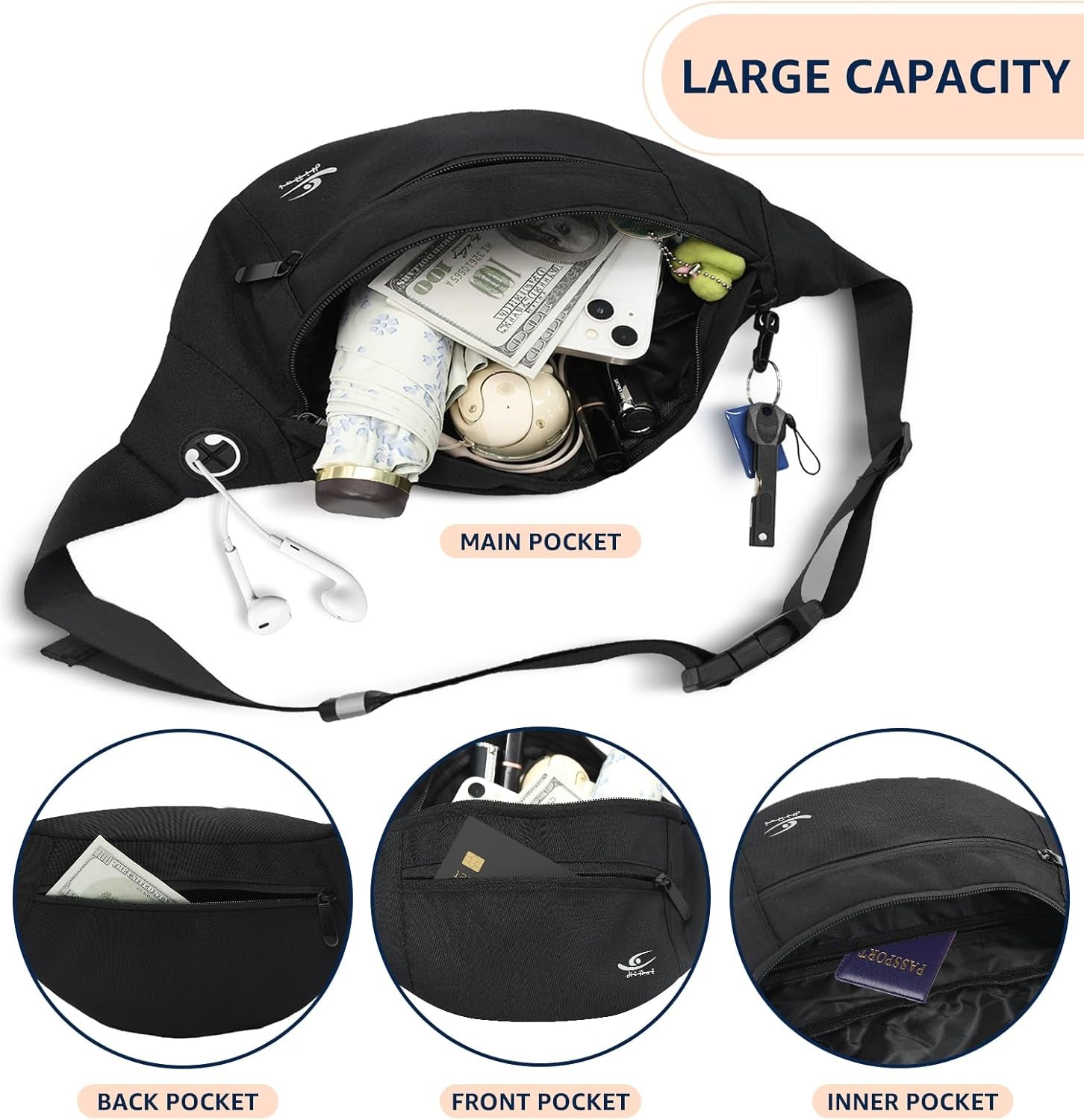 Adjustable crossbody strap for comfortable wear