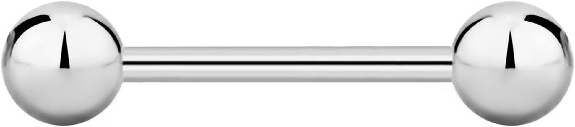 Forbidden Body Jewelry Nipple Barbell, Nipple Bars, Silver Nipplerings Piercing Surgical Steel 8G - 18G Straight Barbell Body Jewelry (Sold Individually)