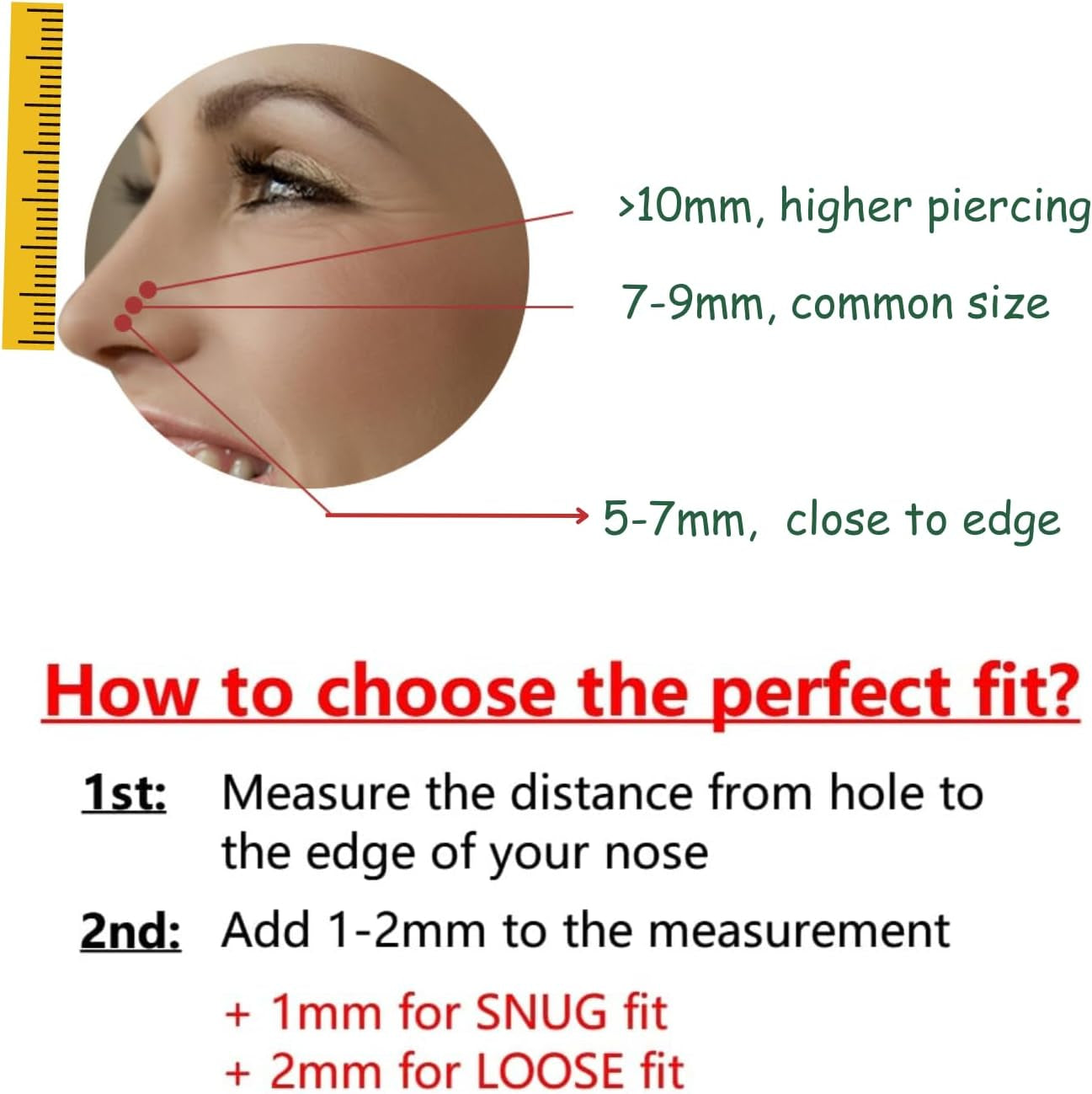 LUCKYJEWUS Small Thin Gold or Sterling Silver Nose Ring Hoop for Women, Tiny Nose Piercing Jewelry