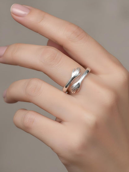 Adjustable inspirational hug ring for granddaughter gift
