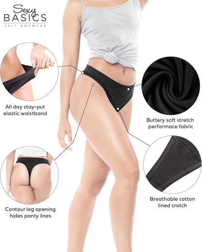 Twelve pack bulk Sexy Basics seamless thong underwear set