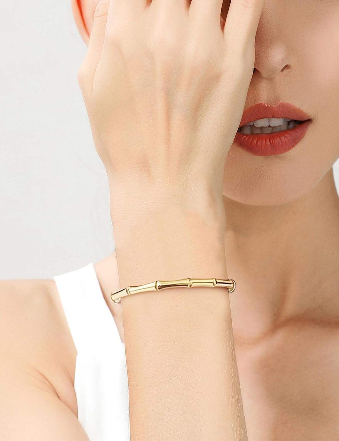 18 K Plated Gold Bracelets for Women Dainty Waterproof Non Tarnish Bangles Stack Charm Fashion Tennis Bracelet Jewelry Gifts Set