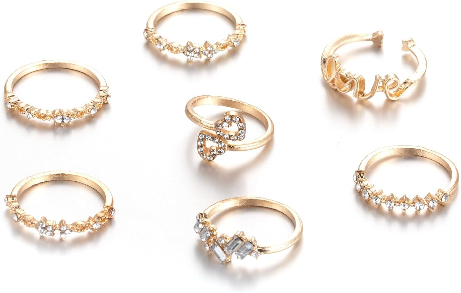 FUTIMELY Boho Retro Stackable Rings Sets for Women Knuckle Joint Finger Knuckle Nail Ring Sets Moon Stars Stack Preppy Statement Rings Cute Trendy Stuff Jewelry