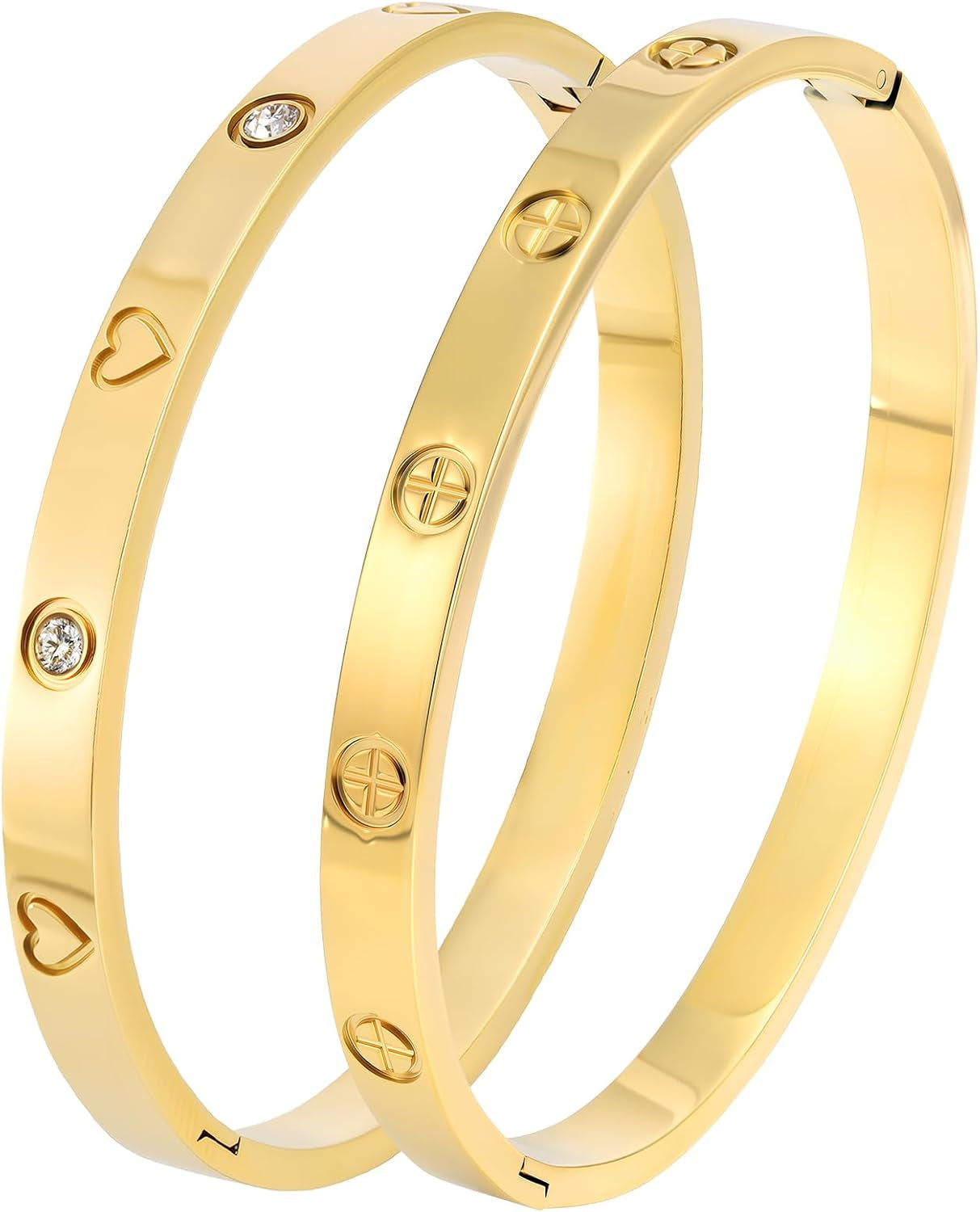 Silver Bangles for Women - Stainless Steel Love & Friendship Bracelet Set with Gift Box | Daily Wear & Party Jewelry