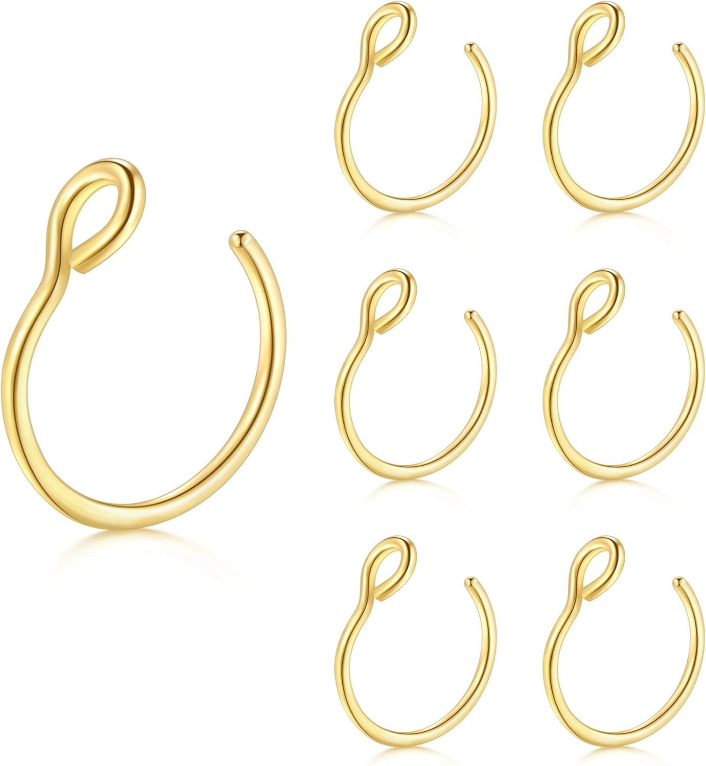 QWALIT Fake Lip Piercing Fake Lip Ring Fake Nose Ring Fake Snake Bites Fake Nose Piercing Faux Lip Rings Fake Snake Bite Piercing Clip Lip Ring Ear Cuff Earrings