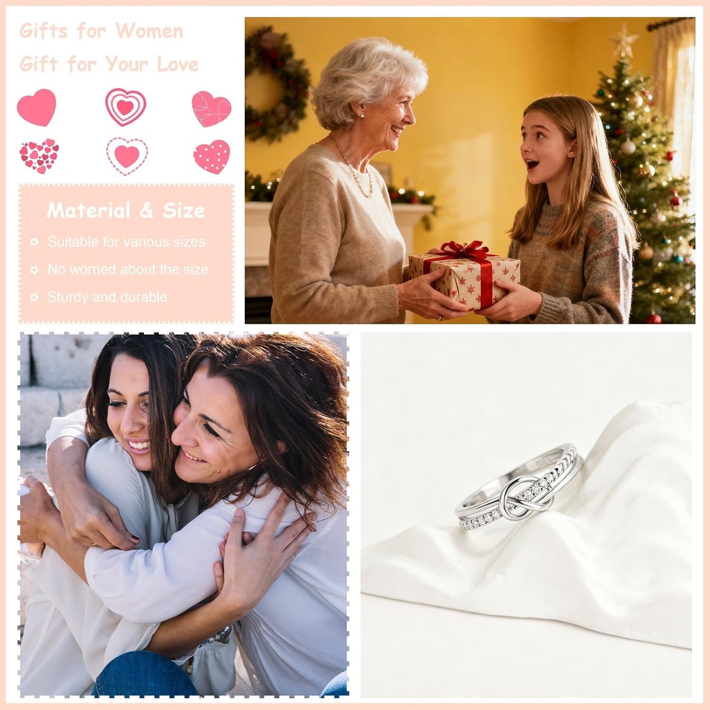 Harry and Henry to My Granddaughter Ring from Grandma Knot Stackable Statement Jewelry Meaningful Gift Christmas Stocking Stuffer Present for Her