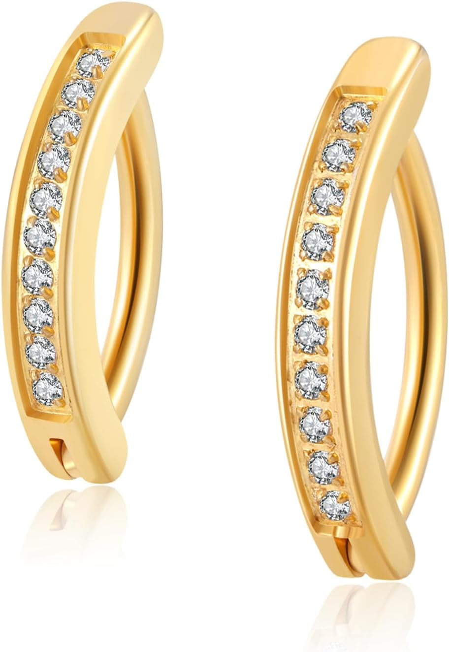 14G Clicker Belly Button Ring，Surgical Stainless Steel Hinged Belly Button Rings Belly Barbell Piercing Navel Barbell Body Jewelry 2PCS