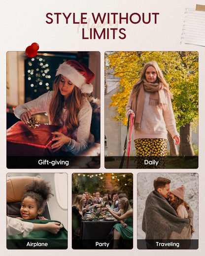 Pashmina Shawl Wrap Soft Cashmere Feel Blanket Scarf for Women, Wedding & Evening Wrap, Winter Warm Fashion Scarves