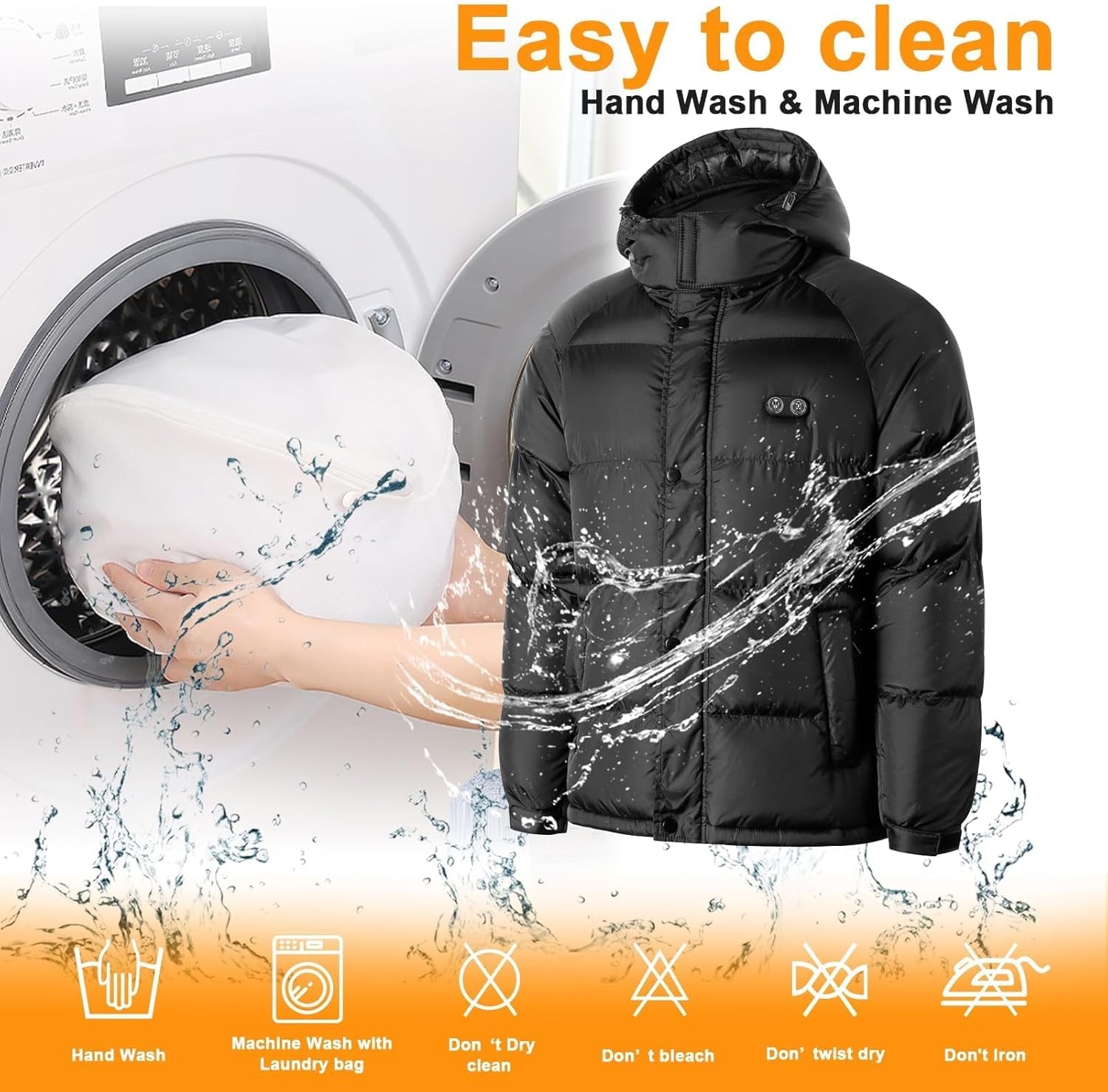 Heated jacket battery pack with charging cable and specifications