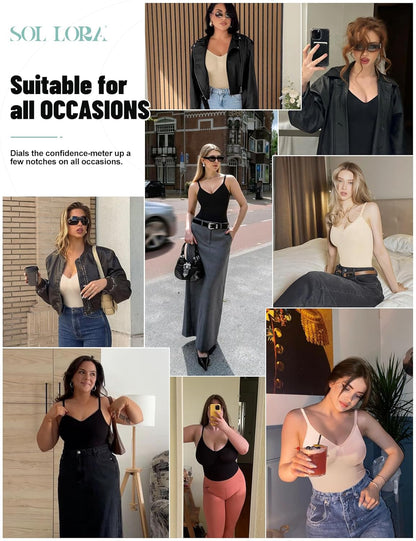 Tummy control body shaper bodysuit before after results