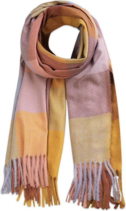 SOJOS Classic Plaid Tartan Scarf for Women Men Soft Scarves SC316