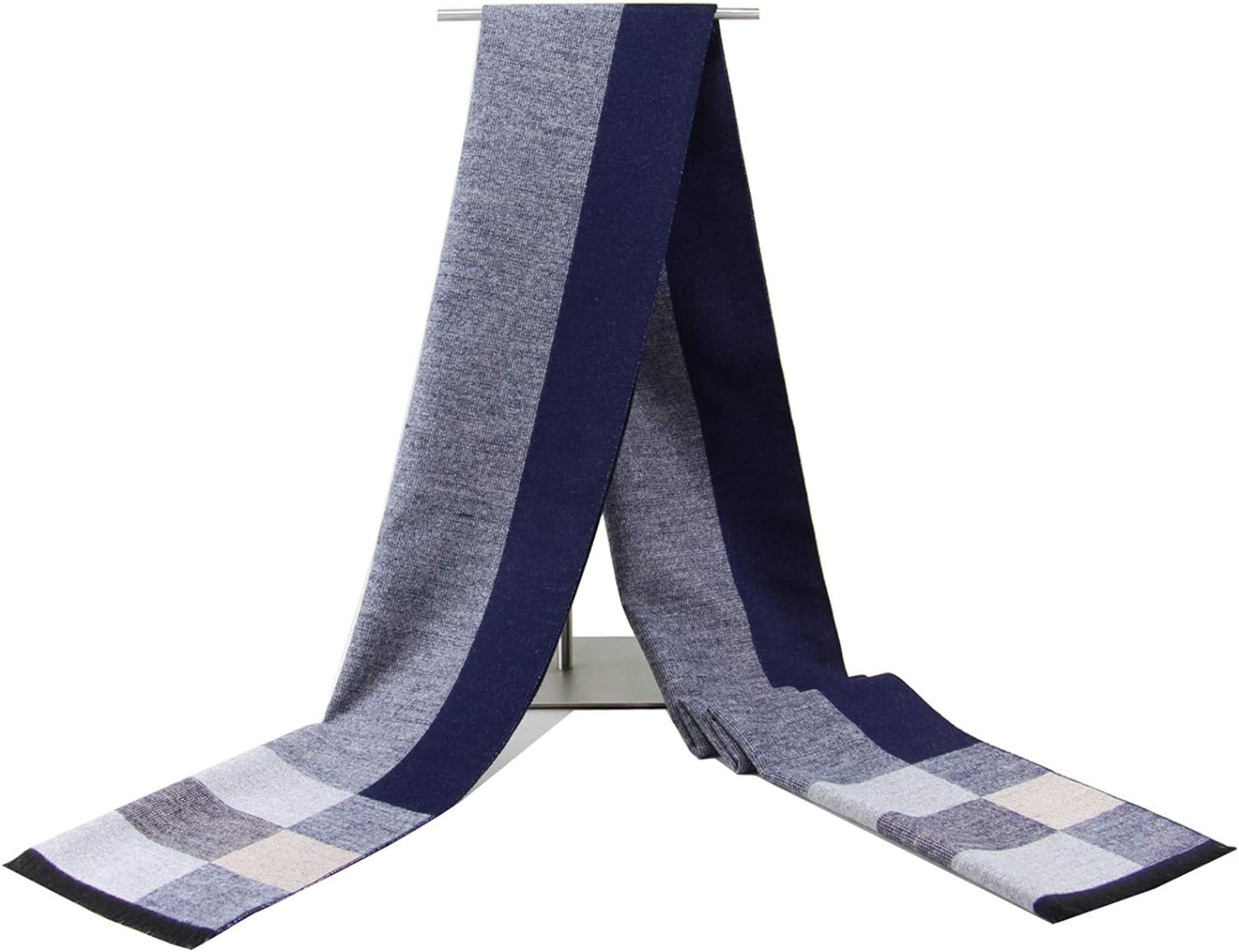 Men'S Scarves Classic Arrival Winter Plaid Scarf Tassel Edge Soft Warm Scarf