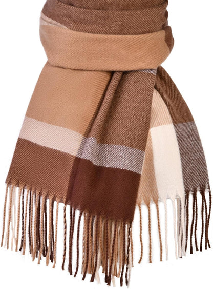 Pleneal Scarf for Women - Womens Winter/Fall Scarf,Long Plaid Shawls and Wraps, Cashmere Feel Blanket Pashmina Scarves