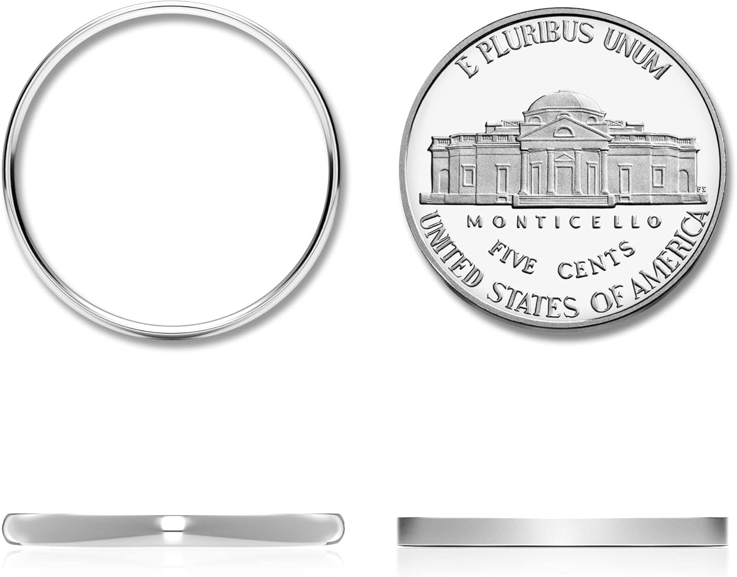 Tarnish resistant polished sterling silver women's wedding ring