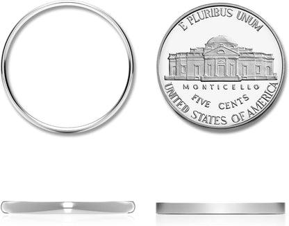 Tarnish resistant polished sterling silver women's wedding ring