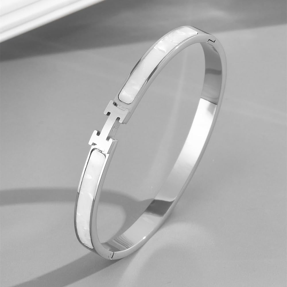 Fashion H Bracelet Stainless Steel Bracelet Jewelry H Bangle Cuff Bracelet Birthday Gift for Women