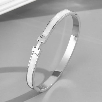 Fashion H Bracelet Stainless Steel Bracelet Jewelry H Bangle Cuff Bracelet Birthday Gift for Women