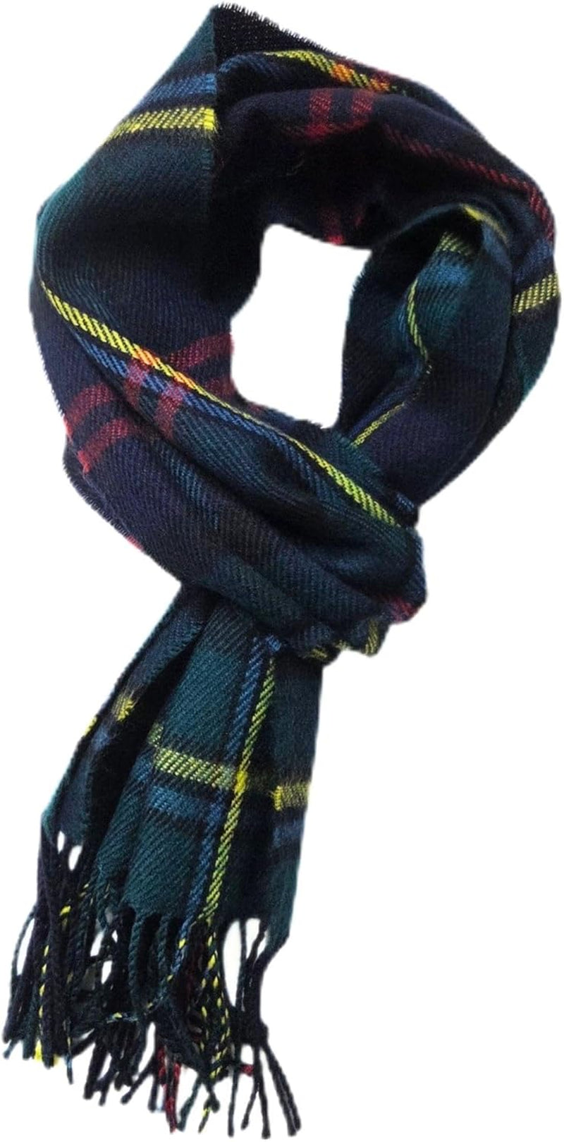 A.WAVE Premium Soft-Touch Plaid Tassel Scarf for Men, Elegant Winter Wrap