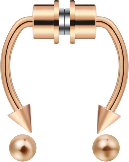Fake Nose Ring Septum Piercing Magnet Magnetic Nose Hoop Rings Faux Septum Rings Non Piercing Clip on Nose Hoop Rings