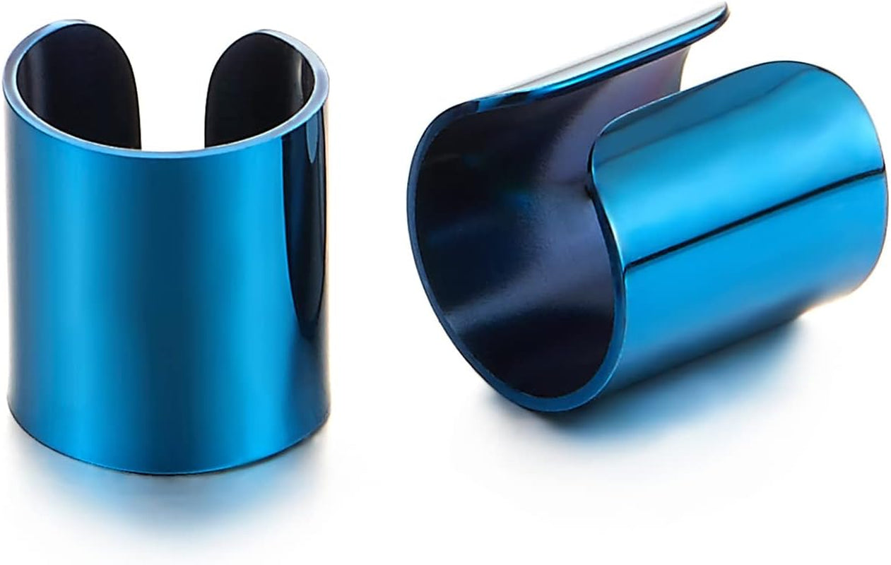 2Pcs Stainless Steel Ear Cuff Ear Clip Non-Piercing Clip on Earrings for Men and Women