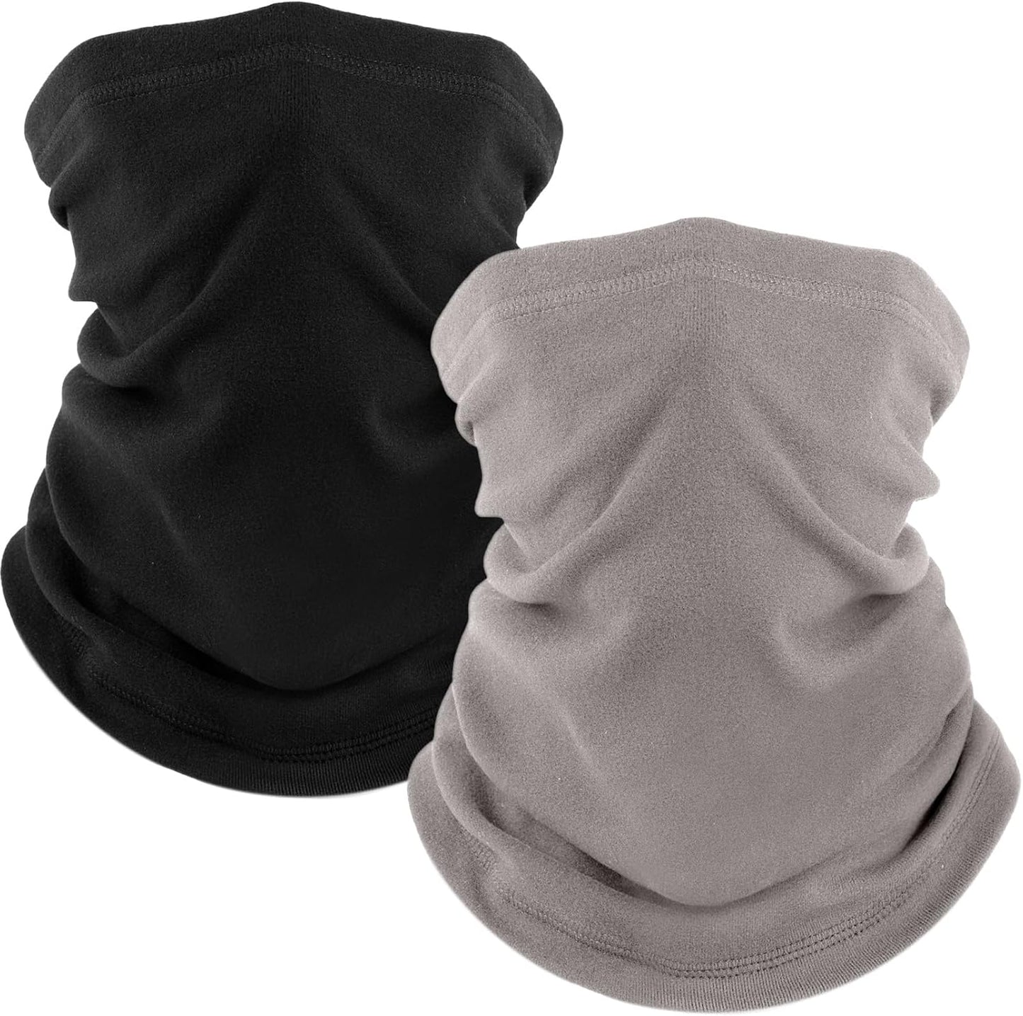 Fuinloth 2 Pack Winter Neck Gaiter, Fleece Warmer Scarf Cold Weather Face Mask Cover for Men/Women