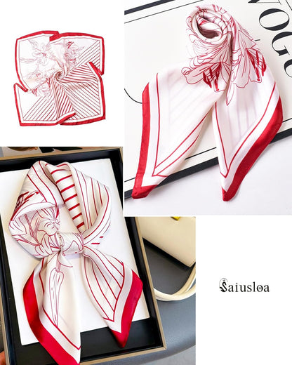 Neck Scarf for Womens Silky Head Scarves Hair Bandanas Square Scarf Fashion Accessories Lightweight