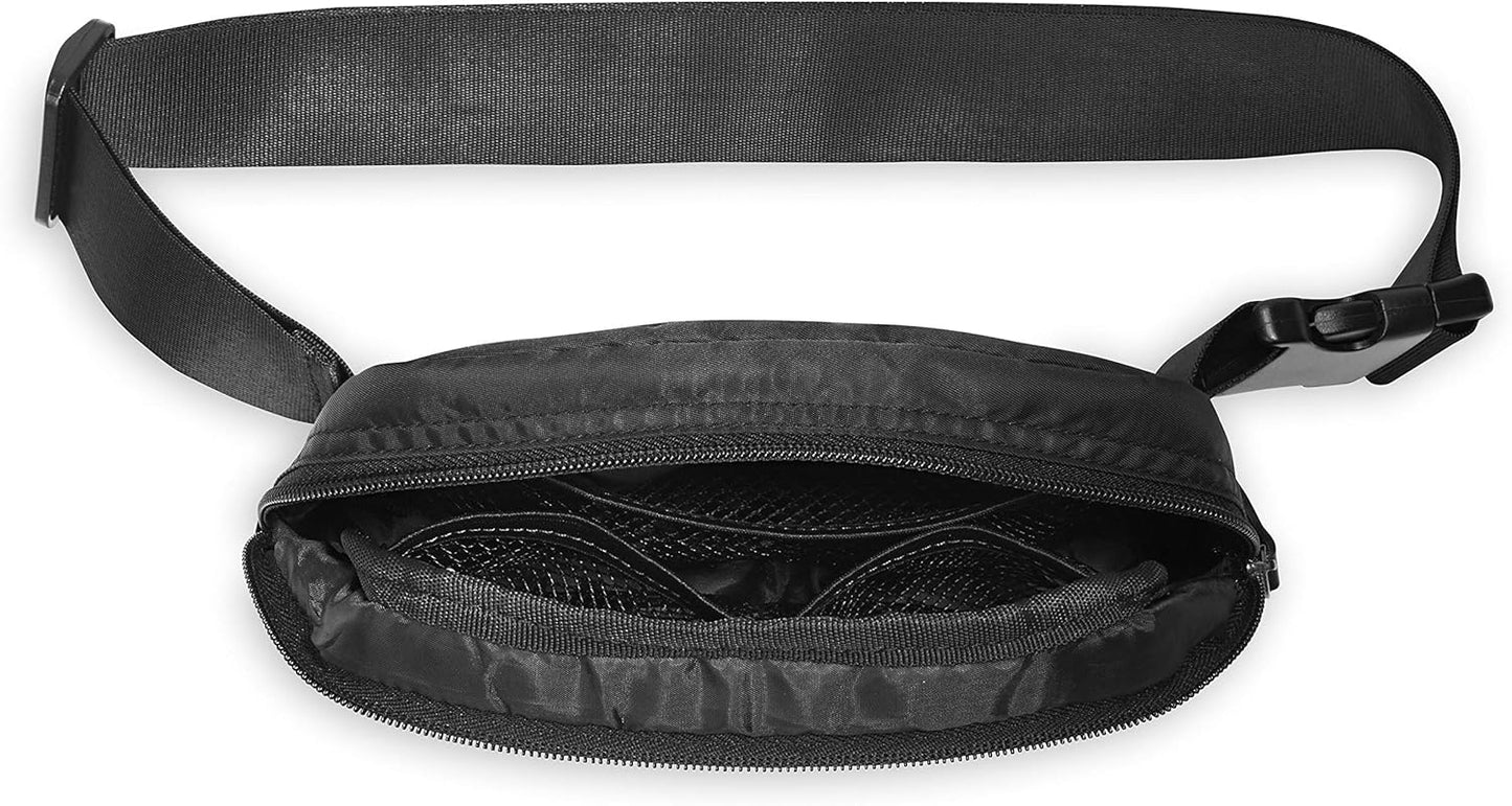 Multiple pockets on Gaiam waist pack for phone and essentials