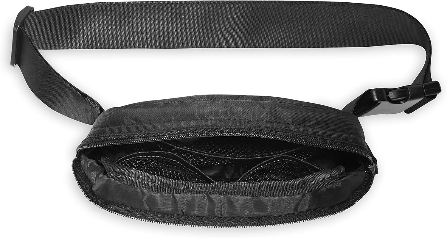 Multiple pockets on Gaiam waist pack for phone and essentials