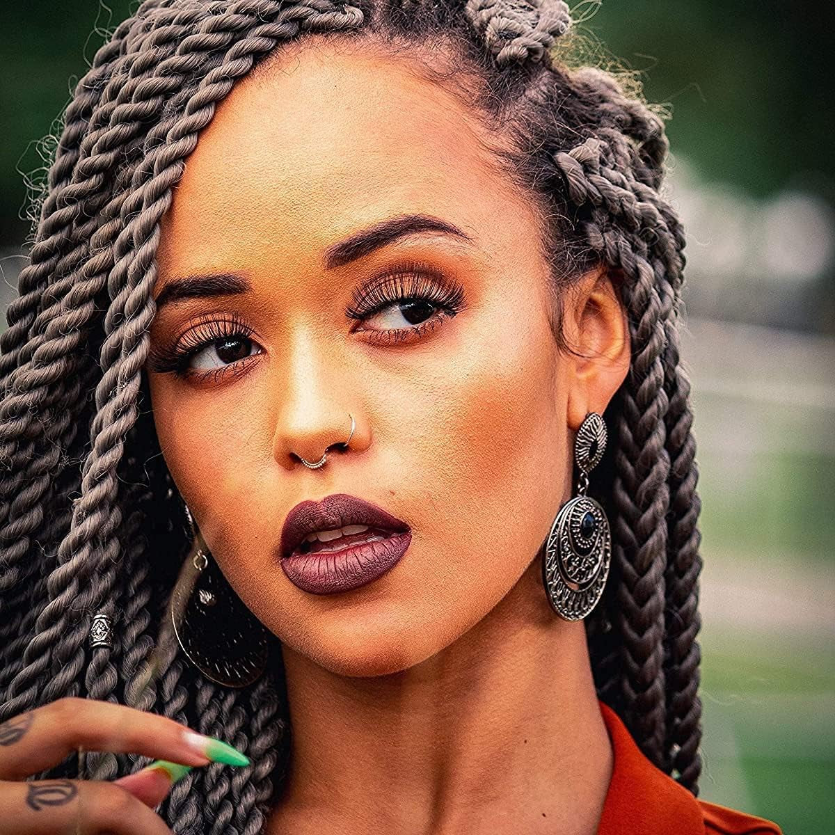 LUCKYJEWUS Small Thin Gold or Sterling Silver Nose Ring Hoop for Women, Tiny Nose Piercing Jewelry