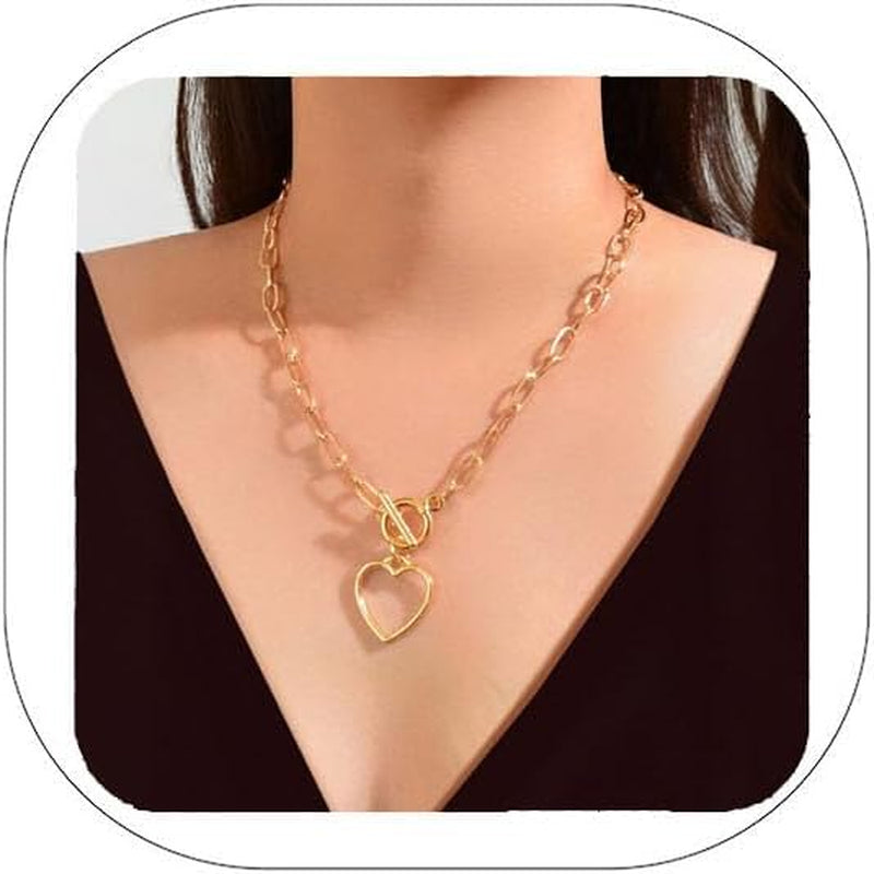 Gold Charm Necklace for Women Star Pearl Charms Pendant Neckalces Dainty 14K Gold Plated Summer Beach Ocean Jewelry Gifts