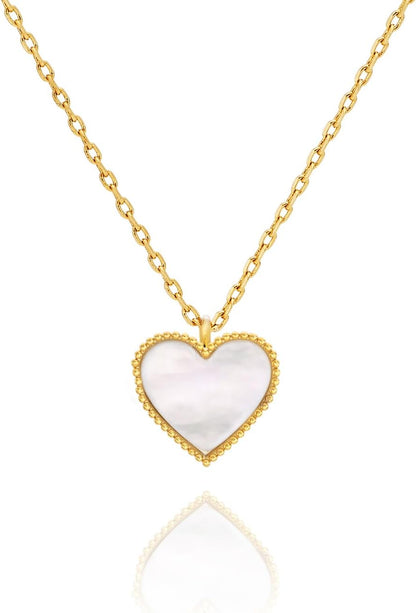 Layered Necklace for Women, 2 Strand Stainless Steel Chains with Clover, Butterfly or Heart Pendant, Dainty Fashion Jewelry Gift