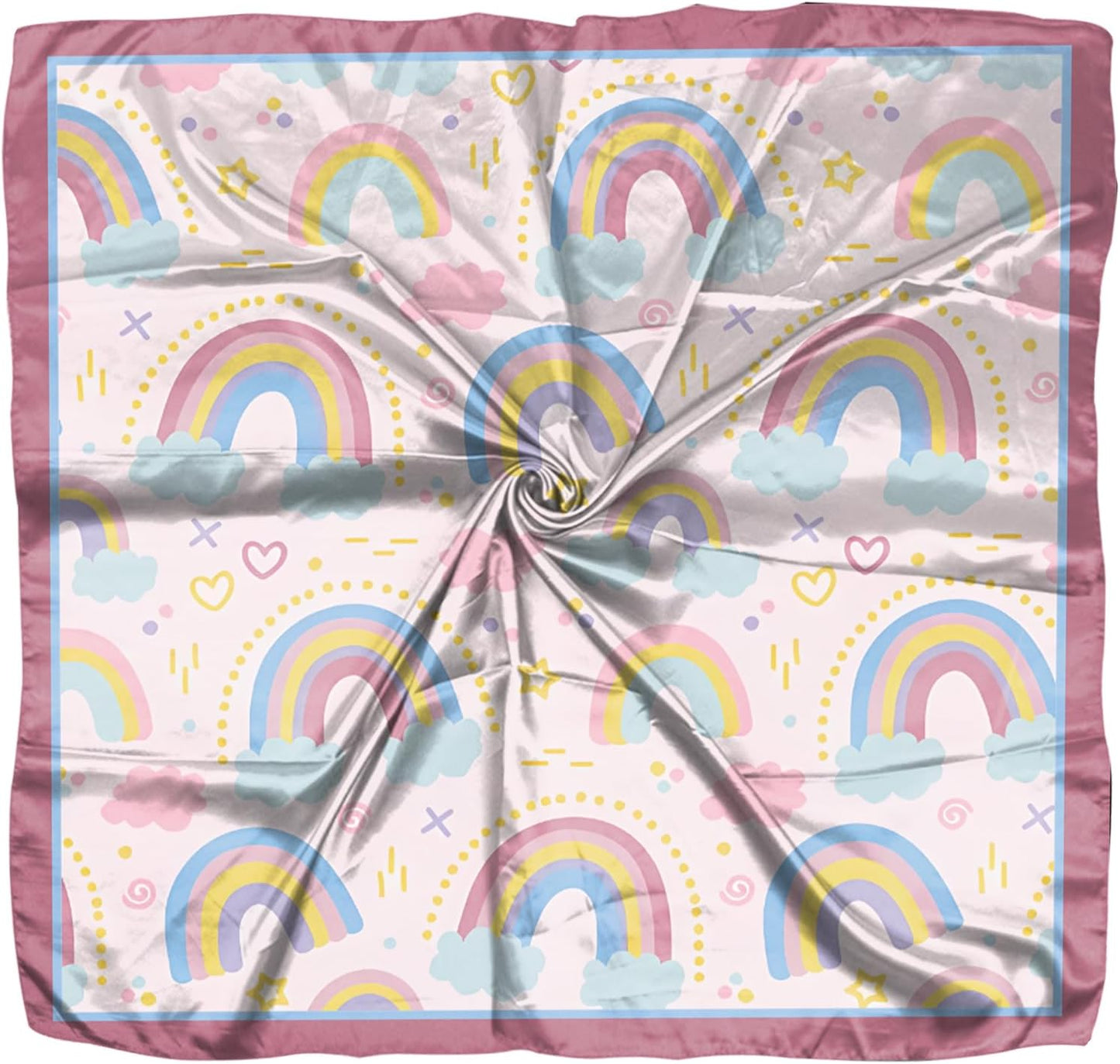 Scarf Silk Feeling Square Satin Head Hair Scarf Wrap 27.5 Inches Headwear Aesthetic Cute Decoration Women Girls