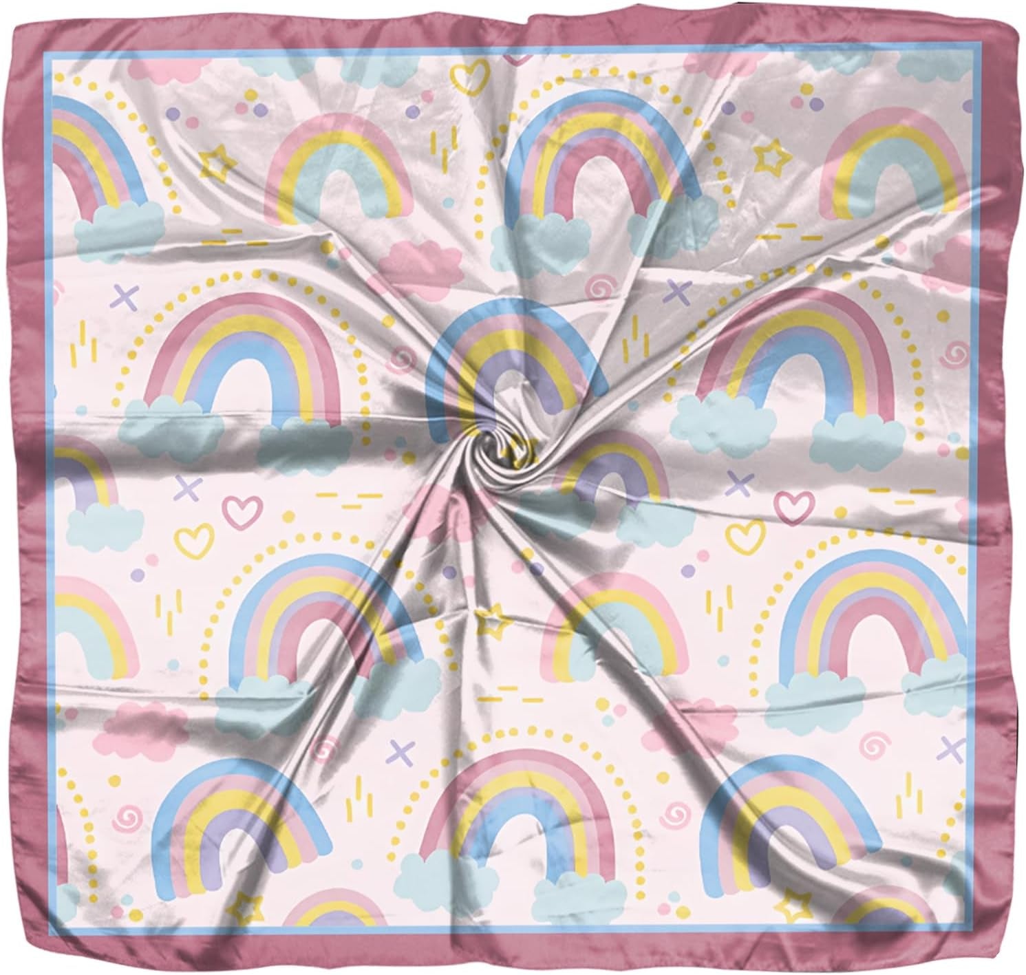 Scarf Silk Feeling Square Satin Head Hair Scarf Wrap 27.5 Inches Headwear Aesthetic Cute Decoration Women Girls