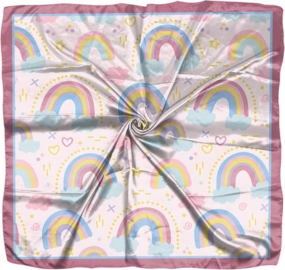 Scarf Silk Feeling Square Satin Head Hair Scarf Wrap 27.5 Inches Headwear Aesthetic Cute Decoration Women Girls