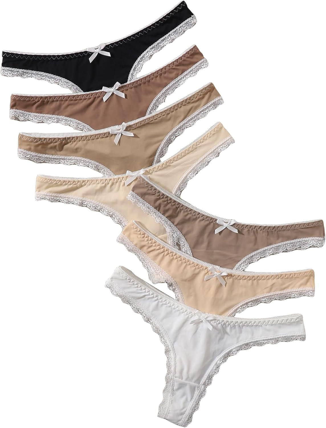 GORGLITTER 7-pack thongs coordinating coquette styles