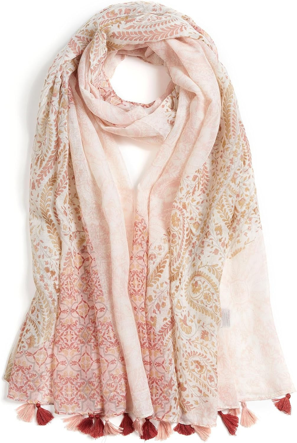 Scarf for Women Lightweight Soft Floral Leopard Printed Scarves Fall Winter Fashion Shawl Wrap with Fringe