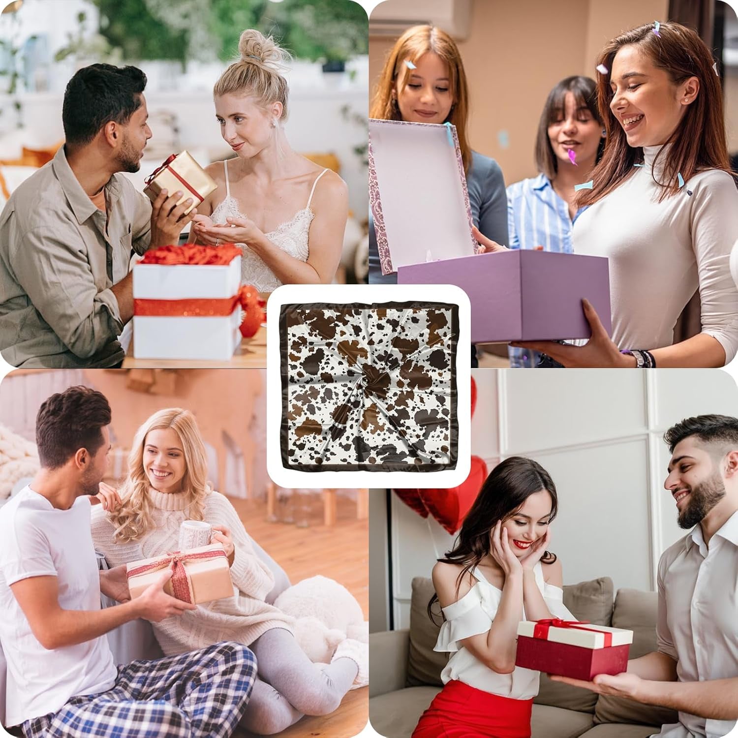 Scarf Silk Feeling Square Satin Head Hair Scarf Wrap 27.5 Inches Headwear Aesthetic Cute Decoration Women Girls