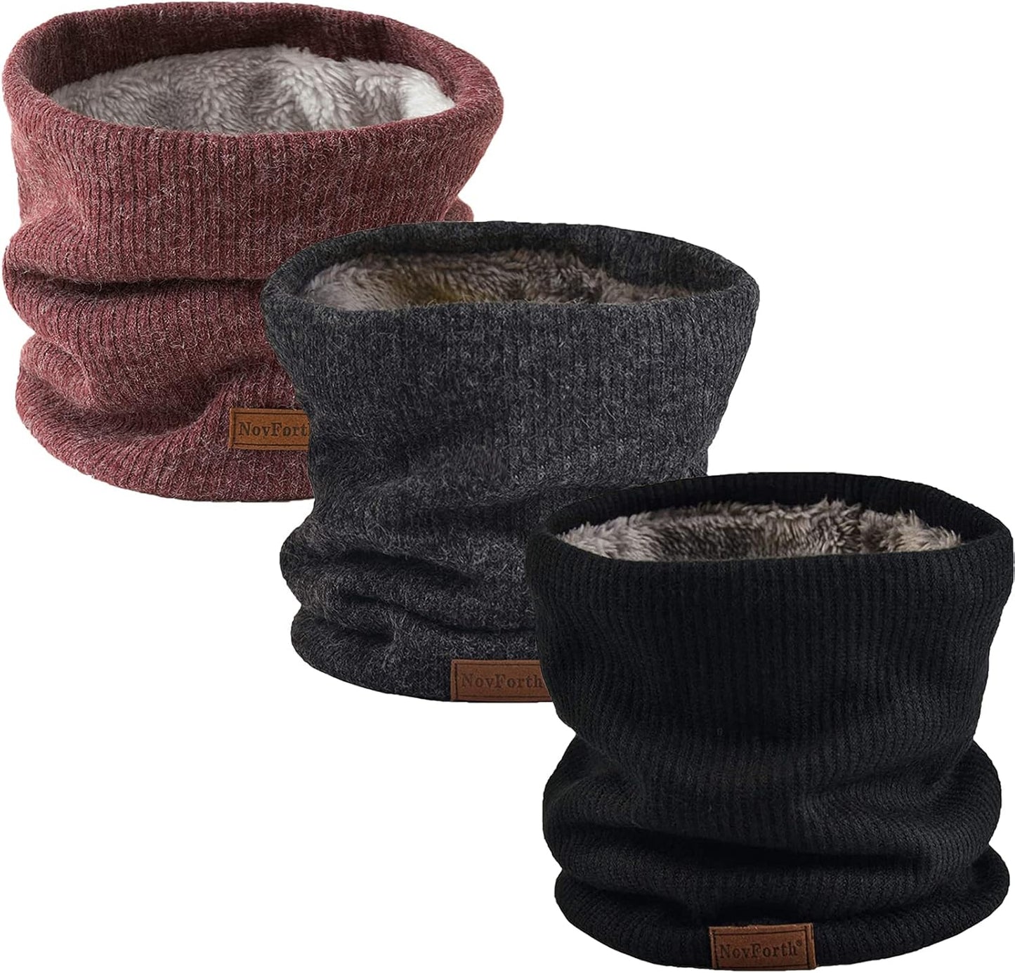 Novforth Winter Neck Warmer Men Ski, Neck Gaiter Face Scarf Women, Fleece Scarf for Men Gaiter Mask, Thick Windproof Scarves