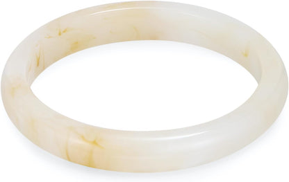 2PCS Resin Bracelet Set for Women Trendy Cream Acrylic Resin Bangle Bracelets Tortoise Shell Translucent Acetate Wristband Bangle Jewelry