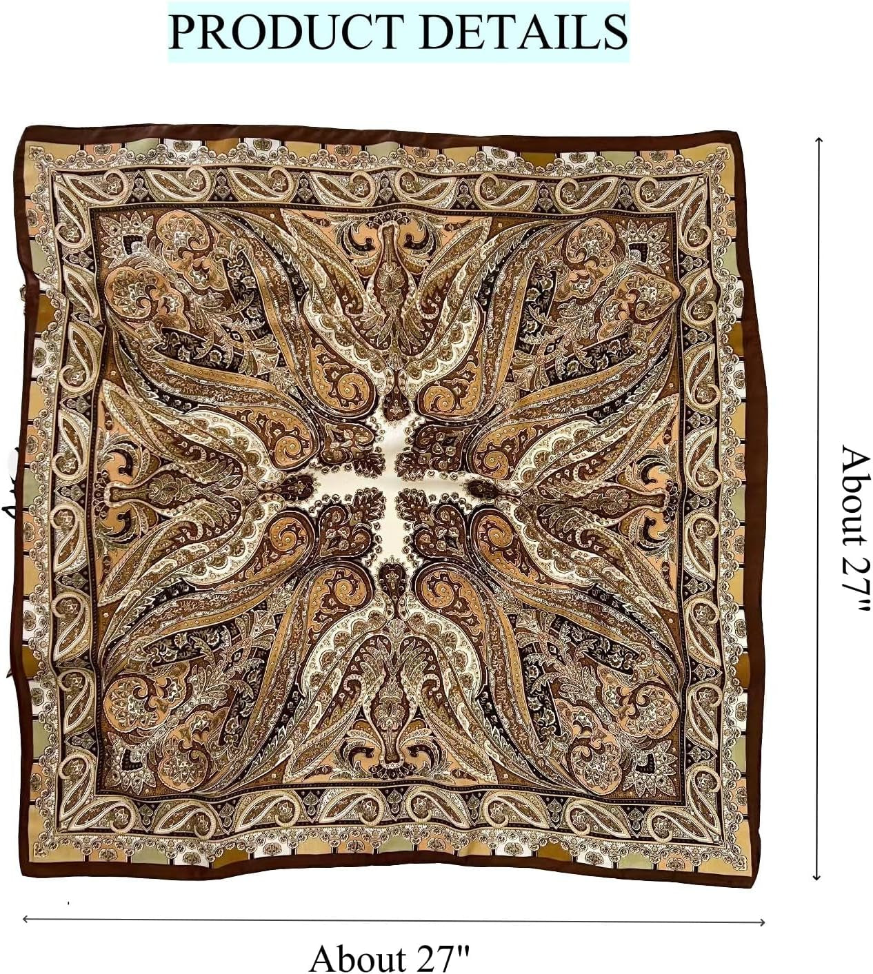 Hexchasty Head Hair Scarf Satin Silk Feeling Scarves for Women Lightweight Fashion Bag Purse Scarf for Handbags Accessories