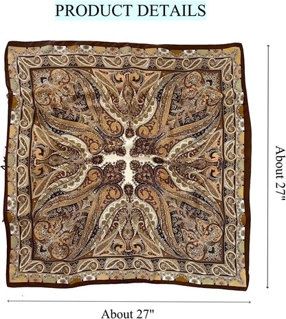 Hexchasty Head Hair Scarf Satin Silk Feeling Scarves for Women Lightweight Fashion Bag Purse Scarf for Handbags Accessories