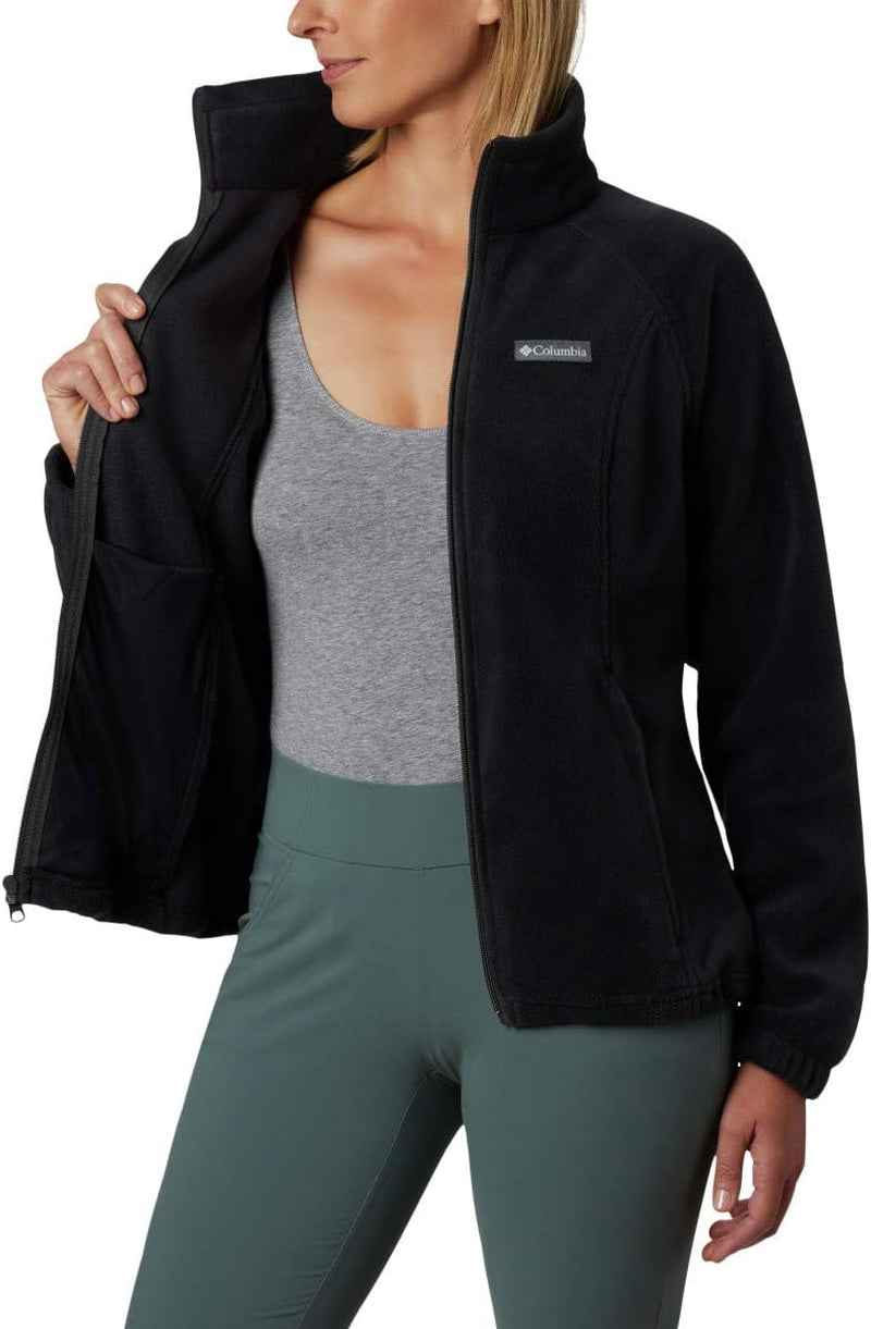 Front zip detail on Columbia women's Benton Springs fleece