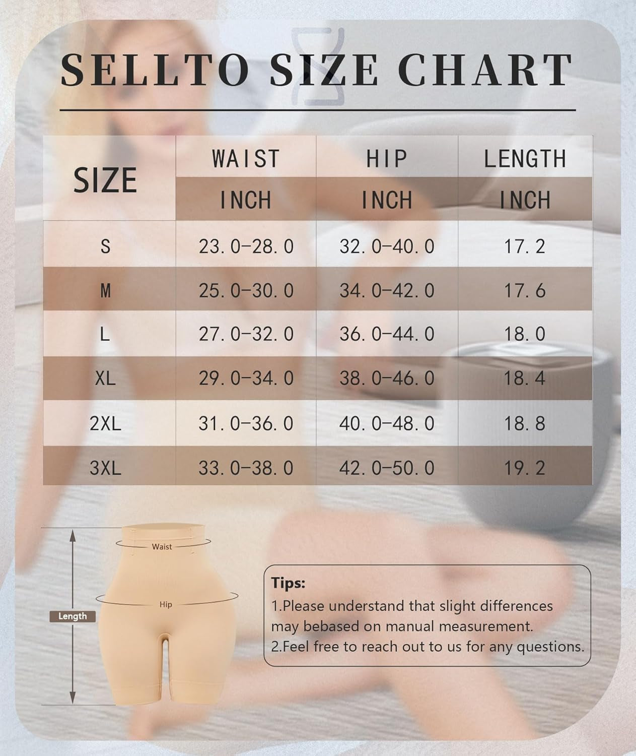 Close-up of Sellto shapewear shorts fabric and construction quality