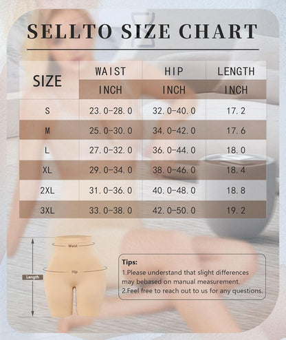 Close-up of Sellto shapewear shorts fabric and construction quality