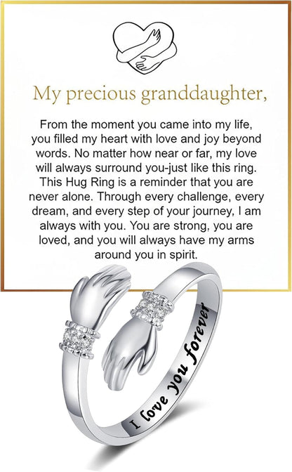 Stainless steel granddaughter ring showing durability